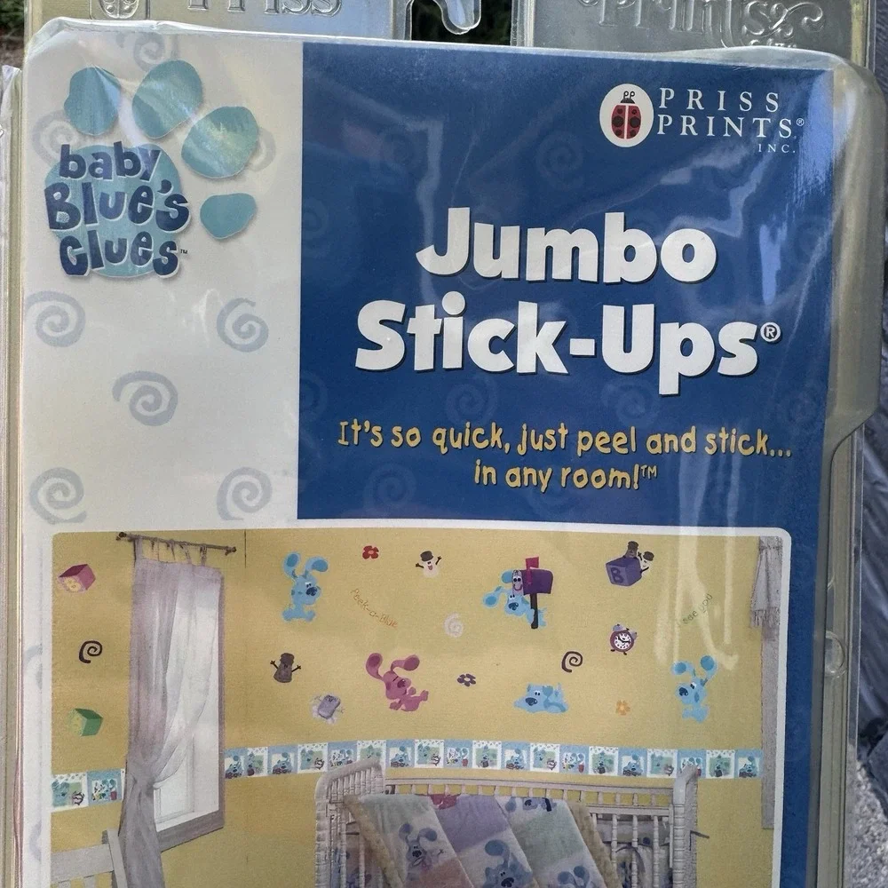 Blues Clues Jumbo‎ Wall Art Stick Ups Nickelodeon Y2K (25 pc) Cartoon Decals NIP